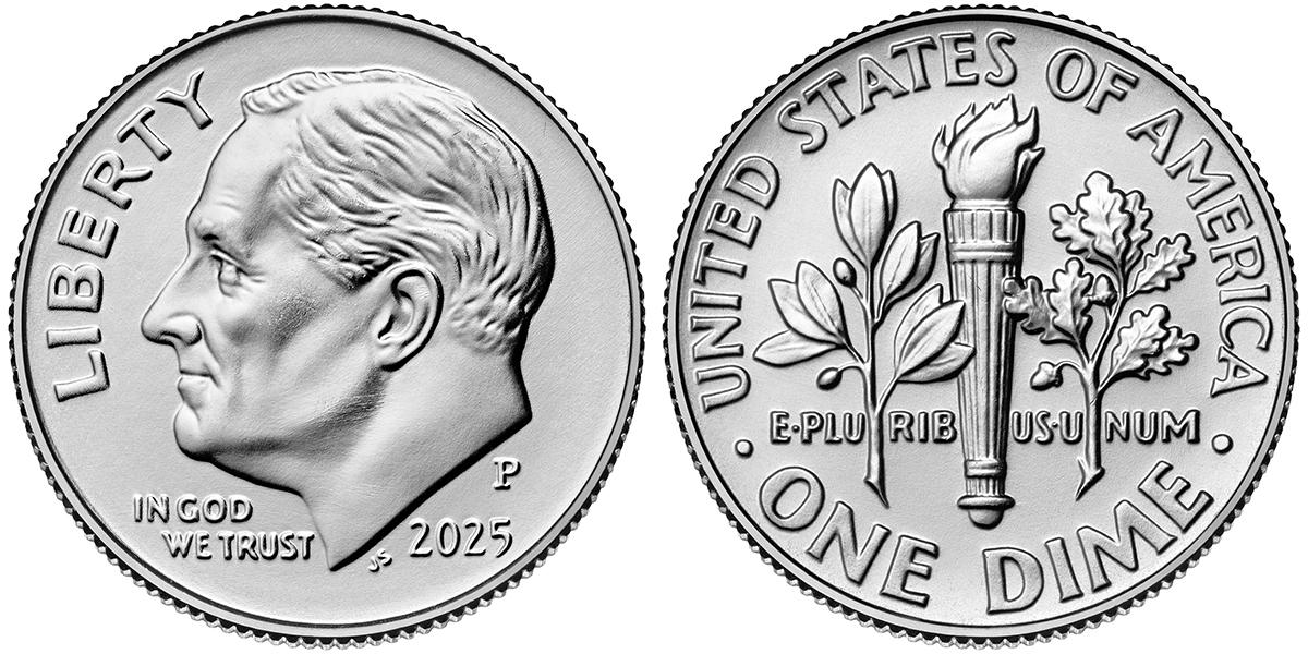 2025-P Roosevelt Dime GEM BU 2025 Dime Perfect for Album