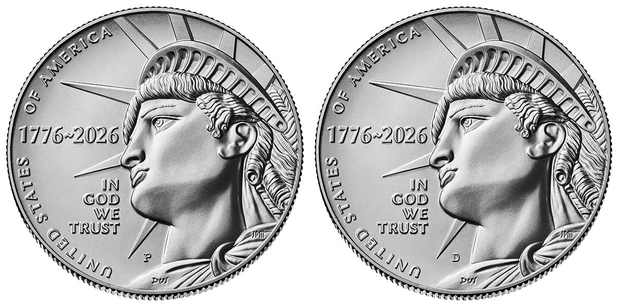 2026 P & D Liberty Half Dollars GEM BU 2025 Semiquincentennial