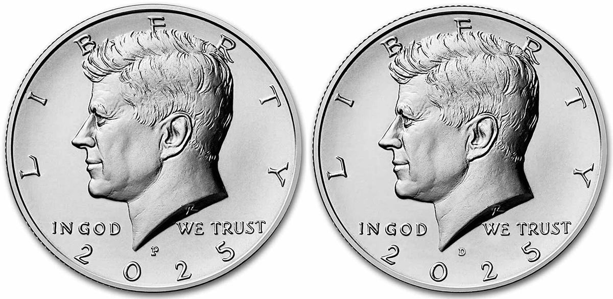 2025 P & D Kennedy Half Dollars GEM BU 2025 Kennedy Halves