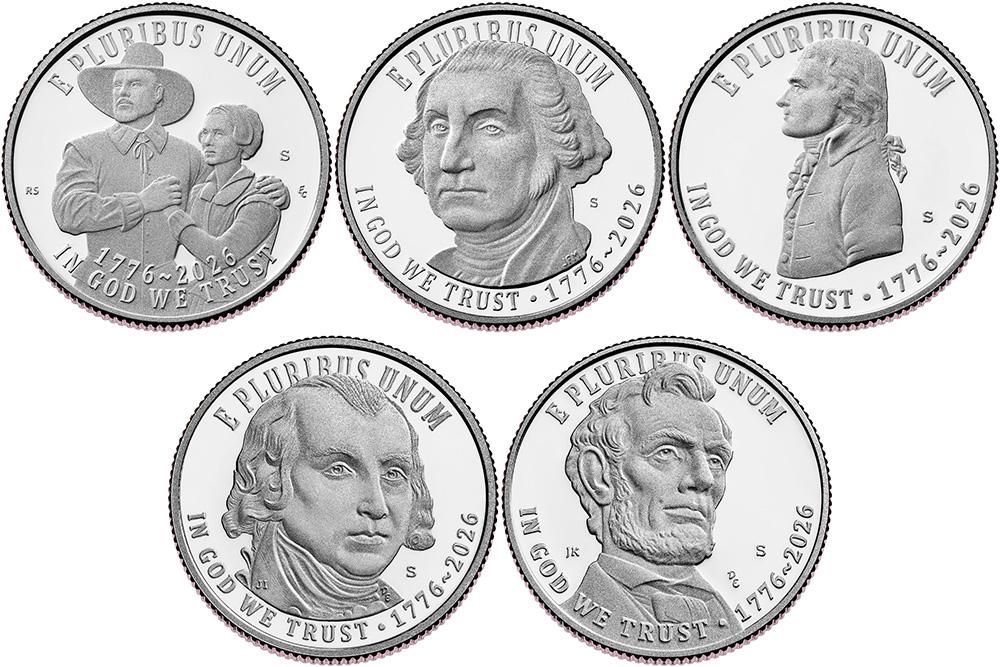 2026 SILVER PROOF QUARTER SET Semiquincentennial 5 Coin No BOX or COA
